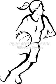 236x354 Silhouette Of A Female Basketball Player Dribbling Silhouettes