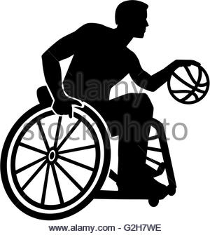 300x335 Wheelchair Basketball Silhouette Stock Vector Art Amp Illustration