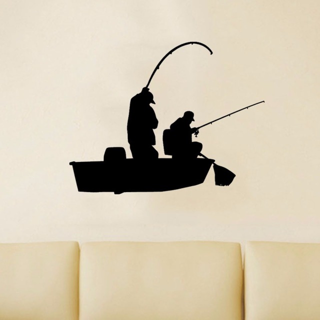 640x640 Creative Fishing Bass Trout Boat Fish Fisherman Graphic Wall