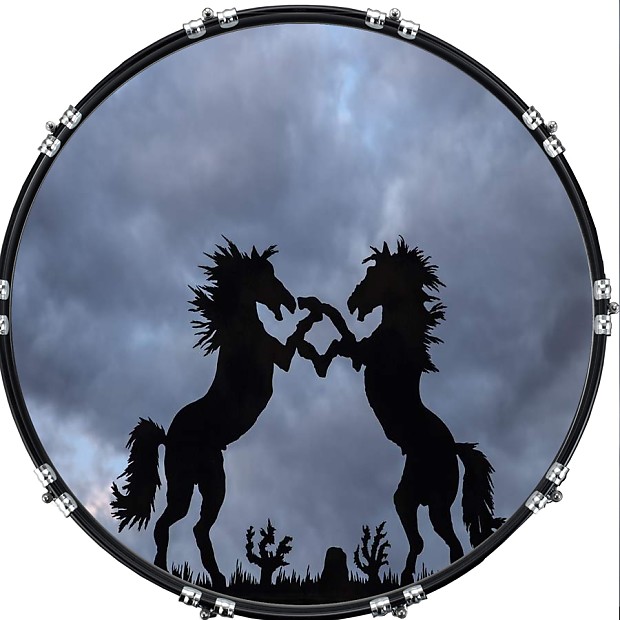 620x620 Custom Graphical 22 Kick Bass Drum Head Skin Iron Reverb