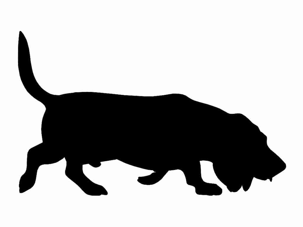 1024x768 Basset Hound Dog V2 Silhouette Custom Die Cut Vinyl Decal