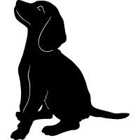 200x200 Dog Clip Art Silhouette Chic Design
