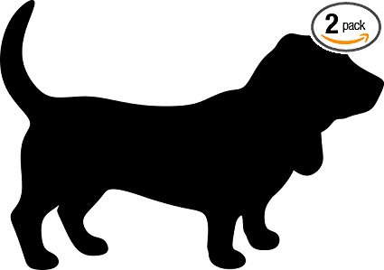 425x299 Basset Hound Silhouette (Black) Waterproof Vinyl Decal