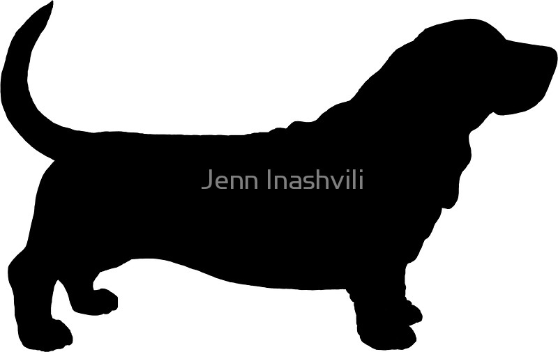800x505 Basset Hound Silhouette(S) Stickers By Jenn Inashvili Redbubble