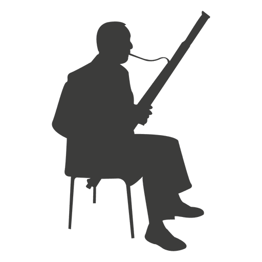 512x512 Bassoon Player Silhouette