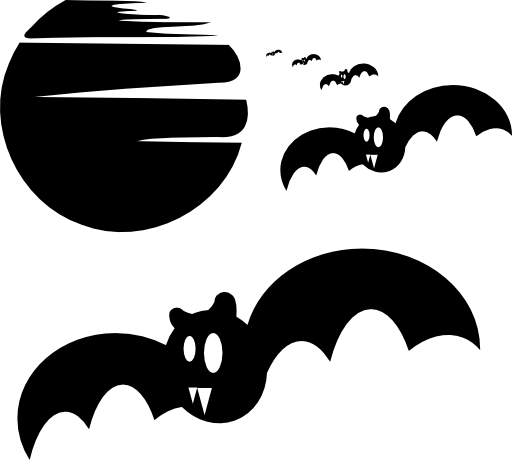 512x460 Halloween Bats Silhouette Clipart I2clipart