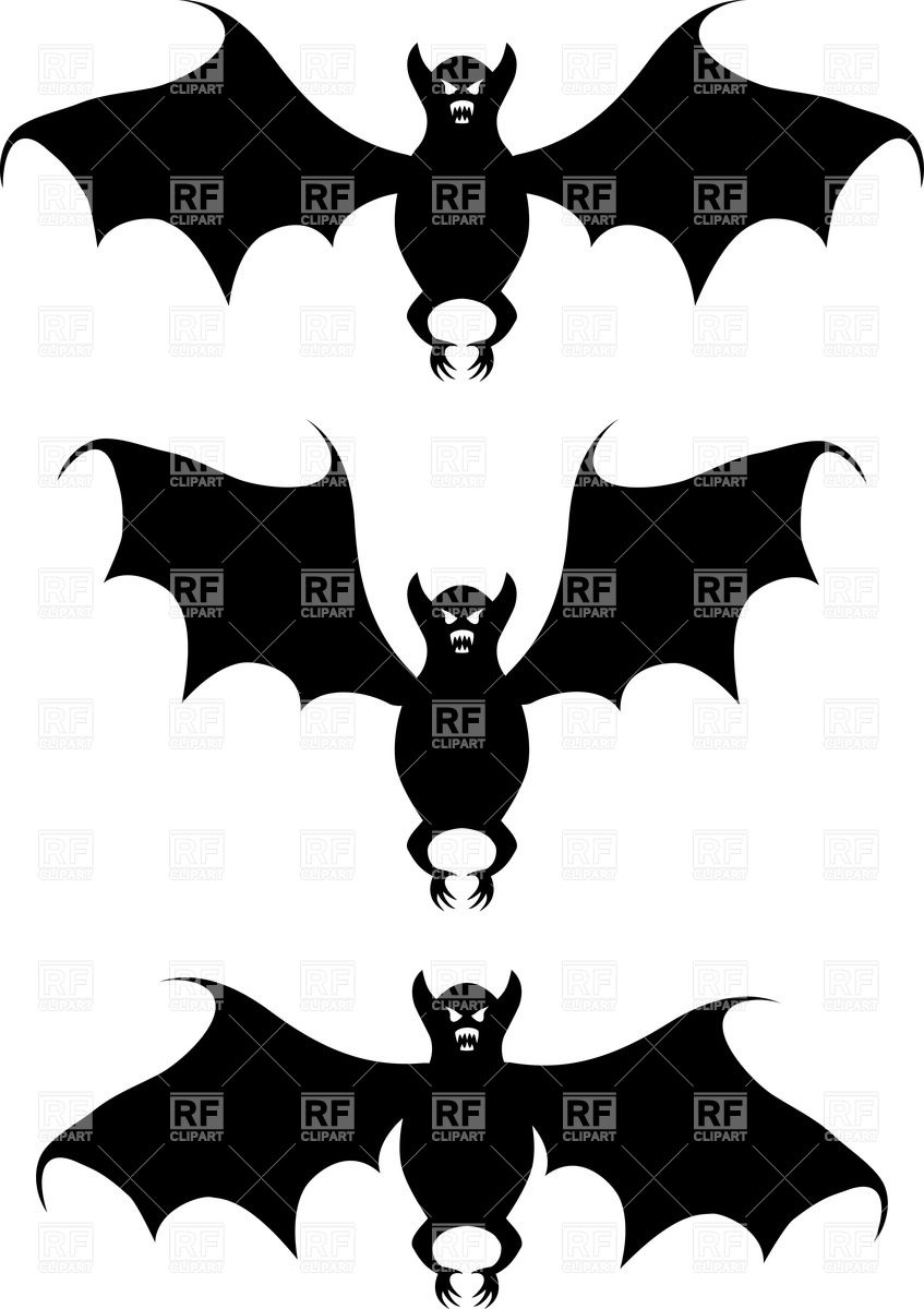 847x1200 Flying Bat Silhouette Royalty Free Vector Clip Art Image