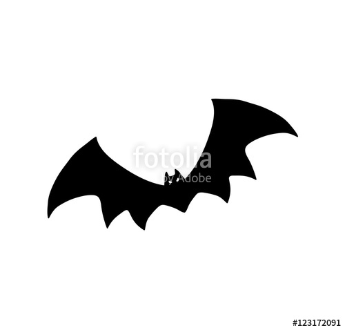 500x478 Bat Silhouette. Hand Drawn Vector Silhouette Illustration