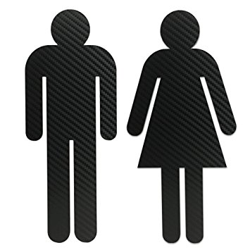 355x355 Men And Women Silhouette Bathroom Sign Cut Out
