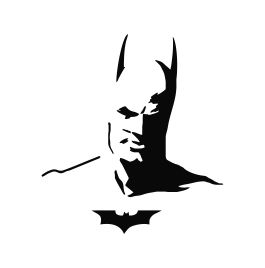 265x268 Batman Head Die Cut Vinyl Decal Sticker