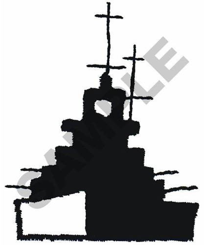 417x500 Ship Embroidery Design Battleship Silhouette From Great Notions