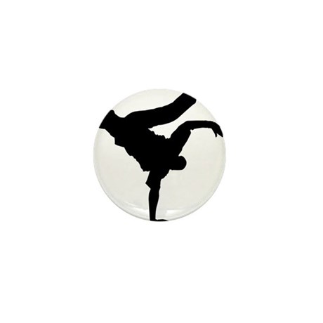 460x460 Bboy Silhouette Blk Mini Button By Styleuniversal
