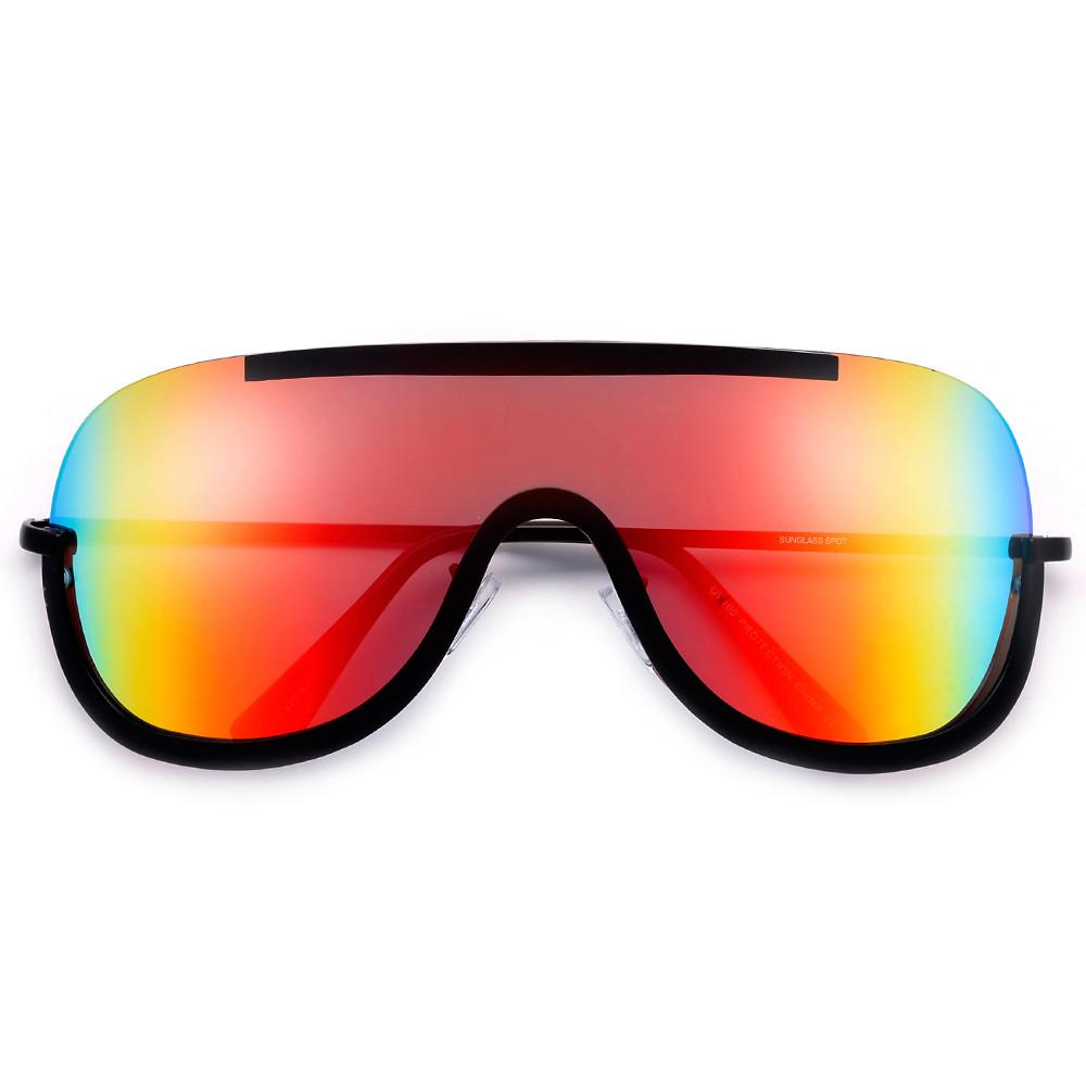 1000x1000 Oversize Modern Half Frame Miami Beach Scene Shield Sunnies