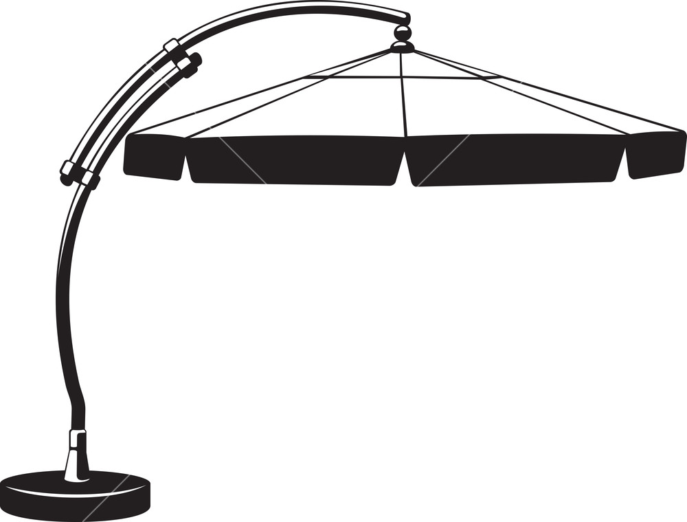 1000x759 Beach Umbrella Silhouette Royalty Free Stock Image