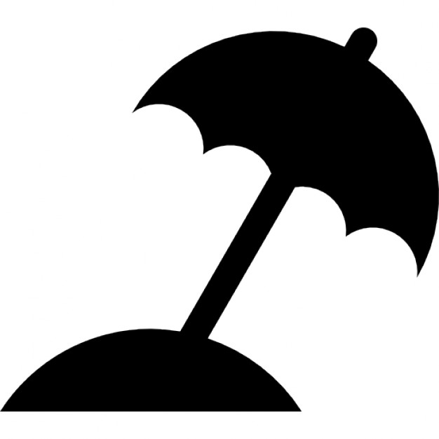626x626 Beach Umbrella Black Silhouette Icons Free Download
