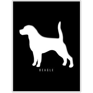 300x300 Beagle Silhouette Wall Art Decor Poster