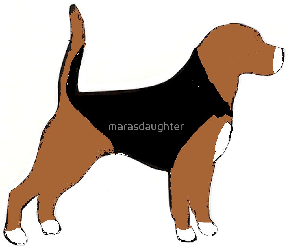 1000x859 Beagle Black Red White Silhouette By Marasdaughter Redbubble
