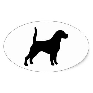 324x324 Beagle Silhouette Stickers Zazzle