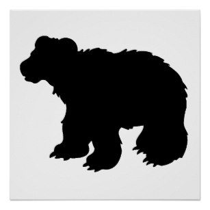 307x307 Bear Silhouette Posters Zazzle