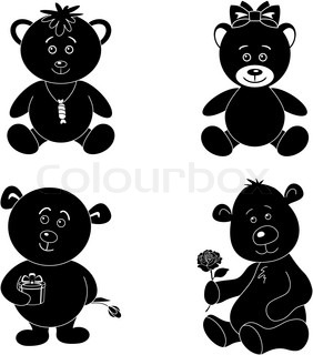 282x320 Set Toy Teddy Bears Stock Vector Colourbox