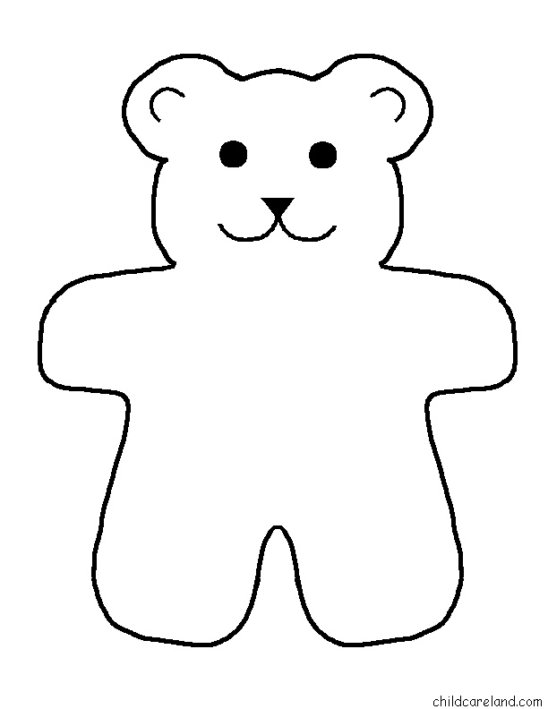 612x792 Bear Template Printable
