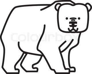 320x258 Bear Silhouette On Old Paper, Vector Illustration Stock Vector