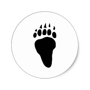 307x307 Black Bear Paw Stickers Zazzle