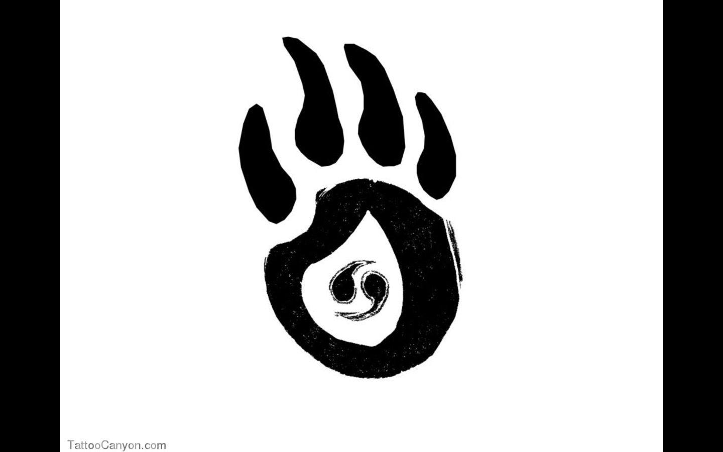 1440x900 Simple Bear Paw Coloring Page Image Clipart Images