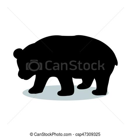 450x470 Panda Bear Mammal Black Silhouette Animal. Vector Vector