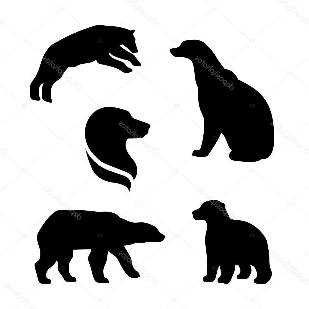 1024x1024 Unique Stock Illustration Polar Bear Vector Silhouettes Drawing