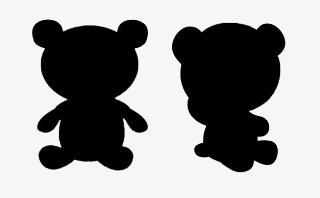 650x402 Two Black Bear Silhouette, Black, Bear, Sketch Png Image
