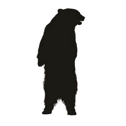 480x480 Bear Standing Silhouette Stencil Cabin Tattoo