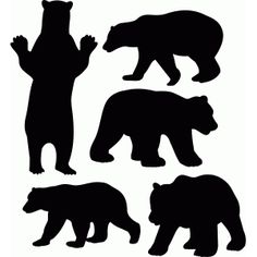 236x236 Bear Silhouette Stencil