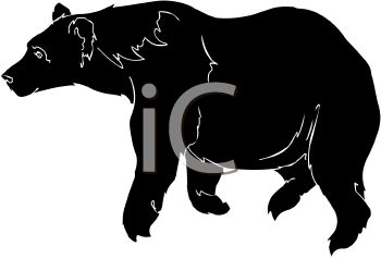 350x237 Picture Of A Silhouette Of A Bear In A Vector Clip Art