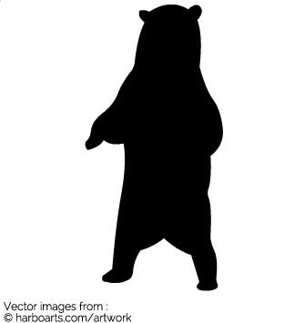 335x355 Download Bear Standing Up Silhouette
