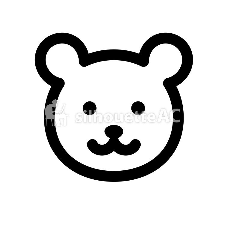 750x750 Free Silhouette Vector Animal, Bear, Face