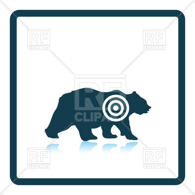 400x400 Icon Of Bear Silhouette With Target