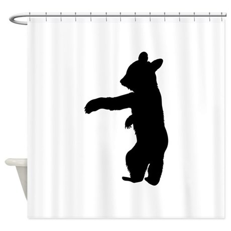 460x460 Black Bear Silhouette Shower Curtains