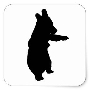 307x307 Black Bear Standing Stickers Zazzle