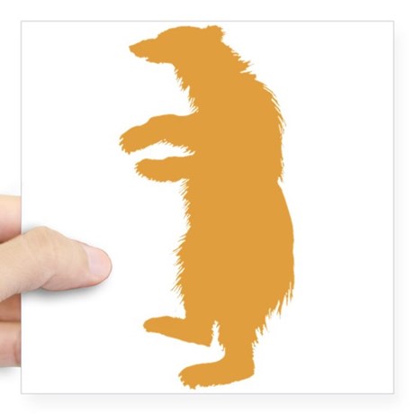 460x460 Standing Bear Silhouette Stickers