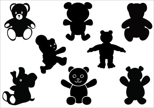 501x351 Teddy Bear Silhouette Clip Art