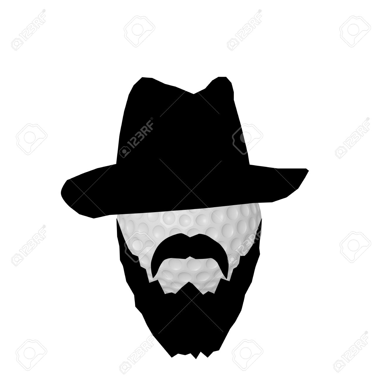 1300x1300 Cute Black And White Beard Clipart