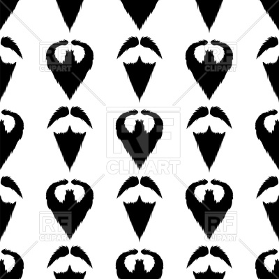 400x400 Beard Silhouette Seamless Pattern Royalty Free Vector Clip Art