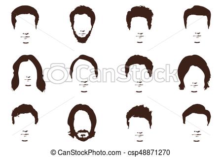 450x319 Men's Fashion, Silhouette, Style, Set Of Beards, Vector Vectors
