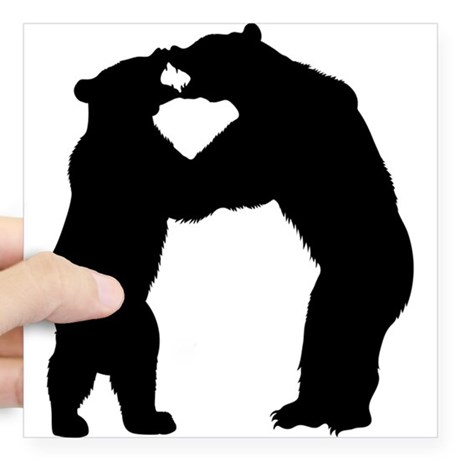 460x460 Standing Bear Silhouette Stickers
