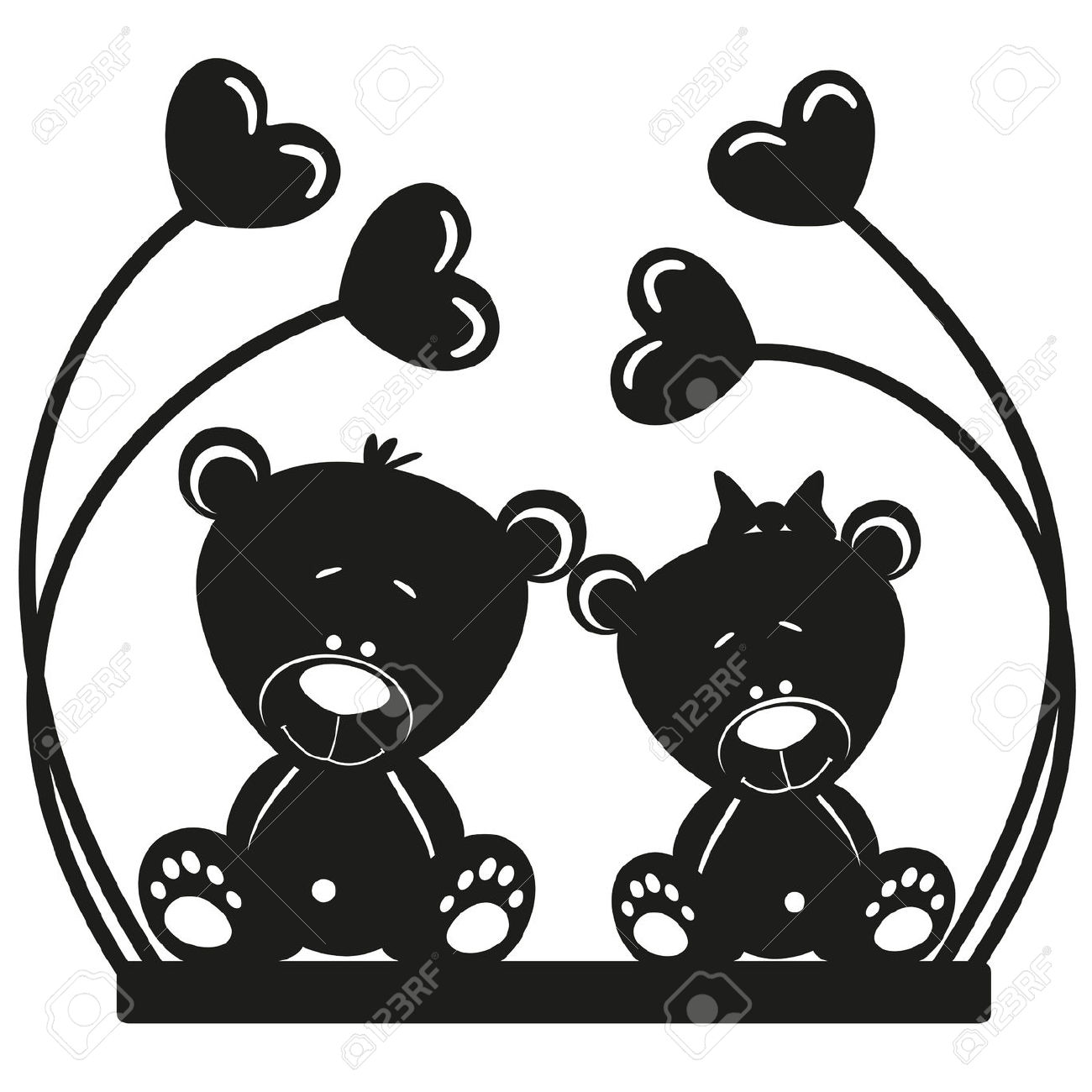 1300x1300 Two Bears Silhouette Clipart