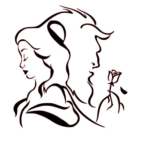 570x577 Svg File Of Beauty And Beast Silhouette