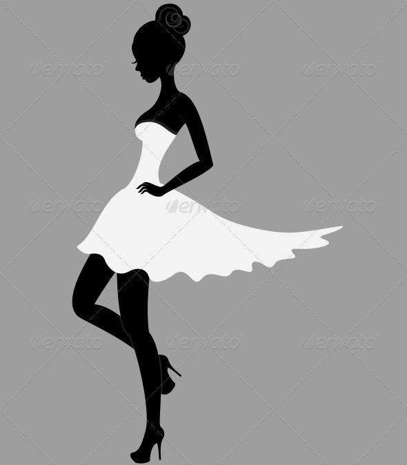 590x674 Beautiful Girl In White Dress Art Background And Silhouette
