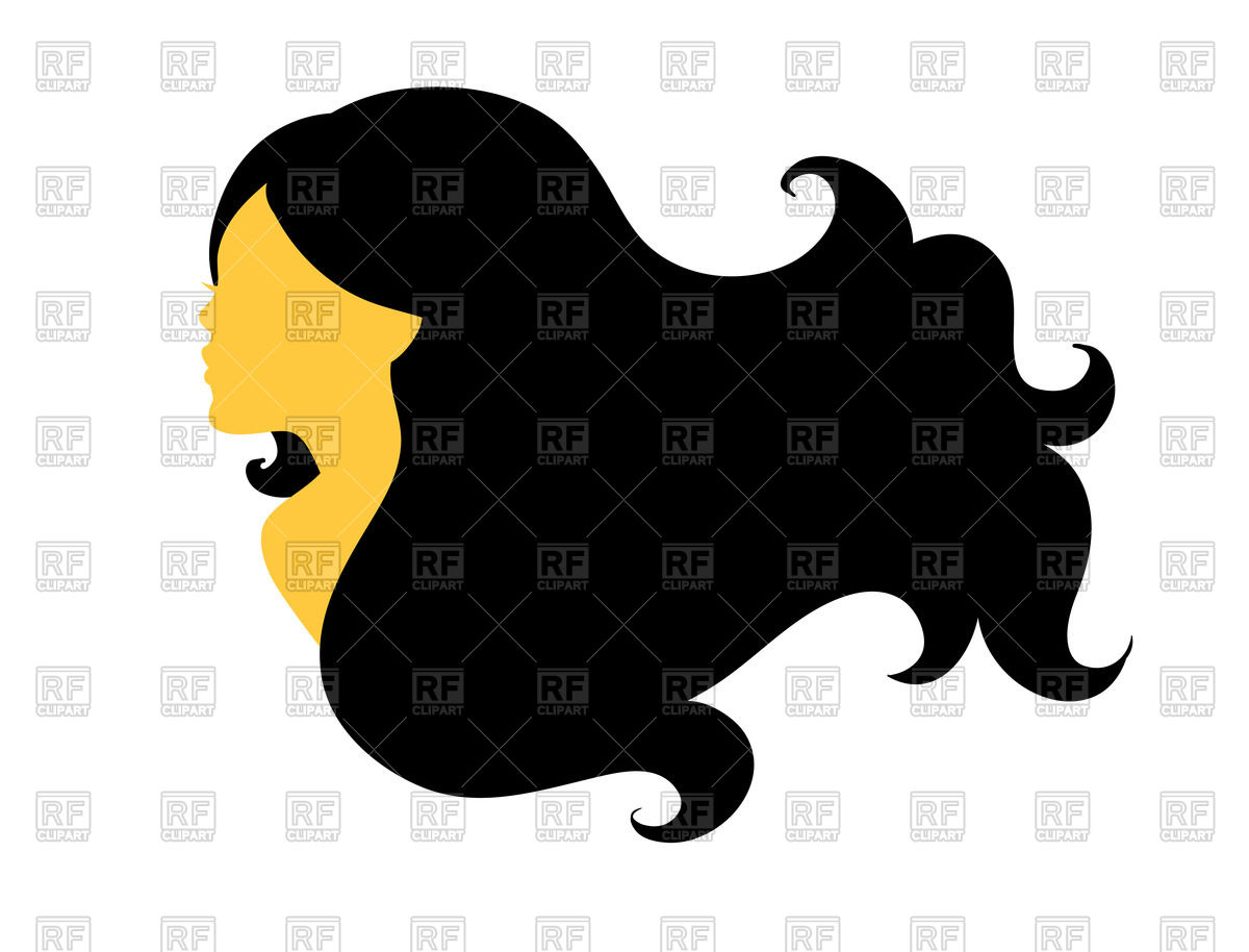 1200x914 Beautiful Woman's Silhouette With Long Black Hair Royalty Free