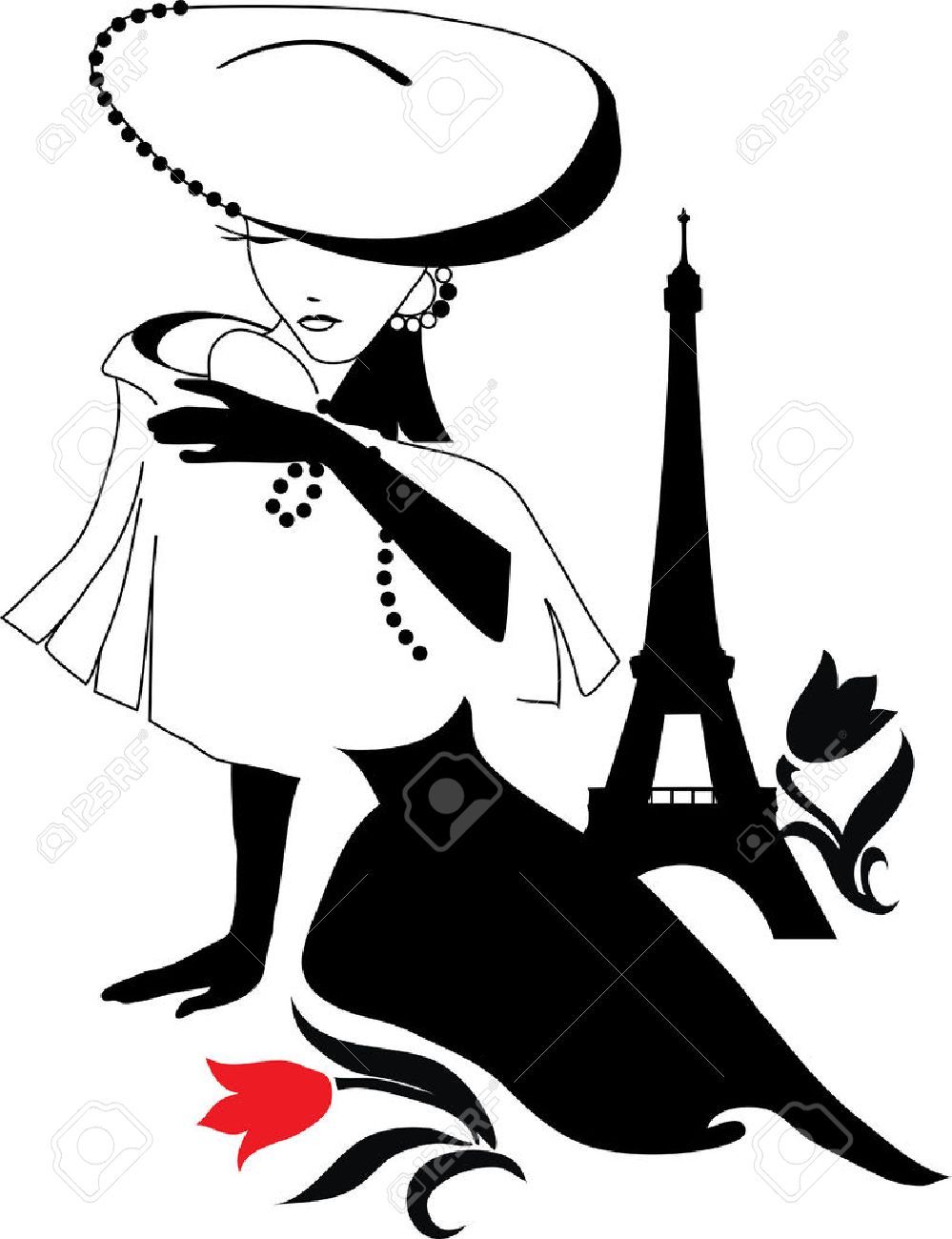 999x1300 Beautiful Woman Silhouette Vintage With A Big Hat Cinilerim